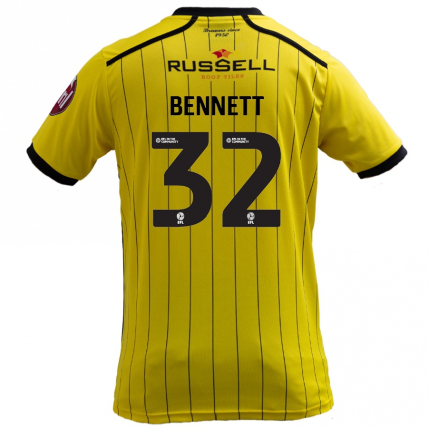 Niño Fútbol Camiseta Mason Bennett #32 Amarillo 1ª Equipación 2024/25 Argentina