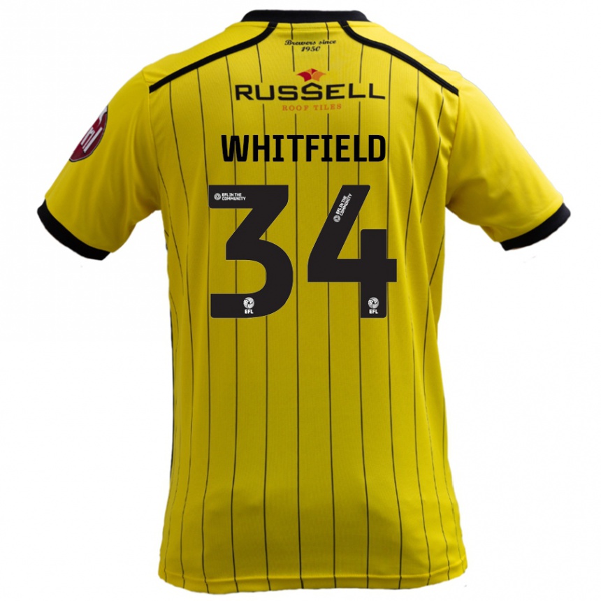 Niño Fútbol Camiseta Ben Whitfield #34 Amarillo 1ª Equipación 2024/25 Argentina