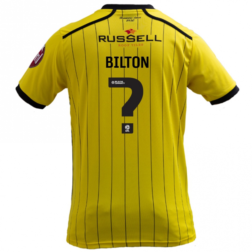 Niño Fútbol Camiseta Kye Bilton #0 Amarillo 1ª Equipación 2024/25 Argentina