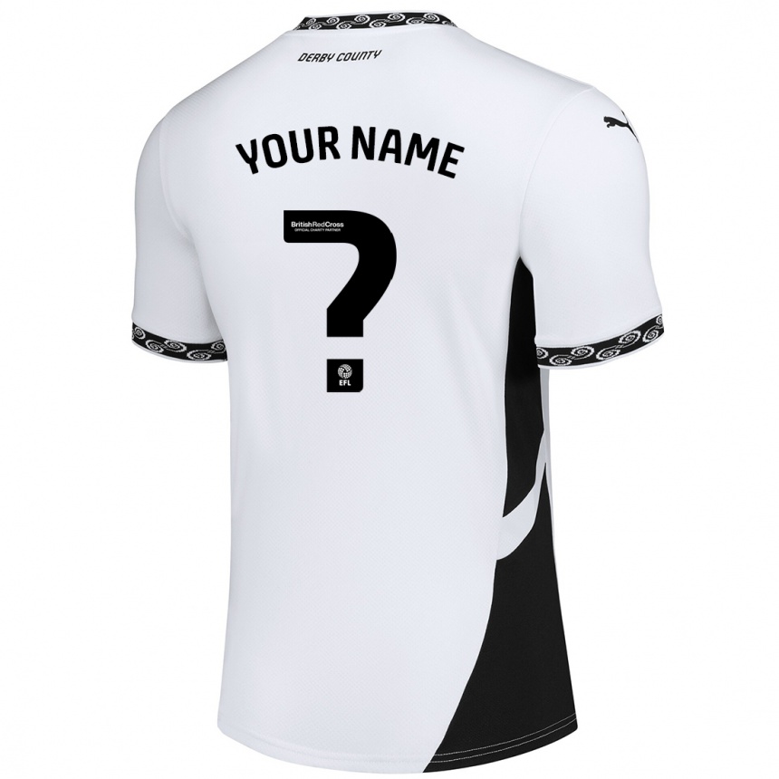 Niño Fútbol Camiseta Su Nombre #0 Blanco Negro 1ª Equipación 2024/25 Argentina