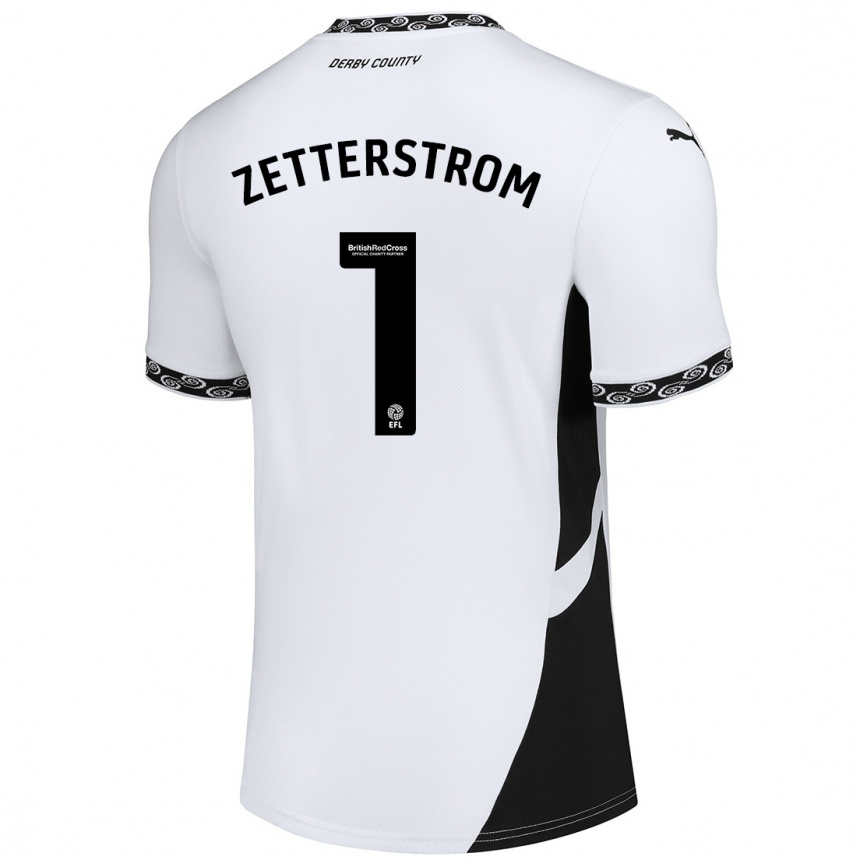 Niño Fútbol Camiseta Jacob Widell Zetterström #1 Blanco Negro 1ª Equipación 2024/25 Argentina