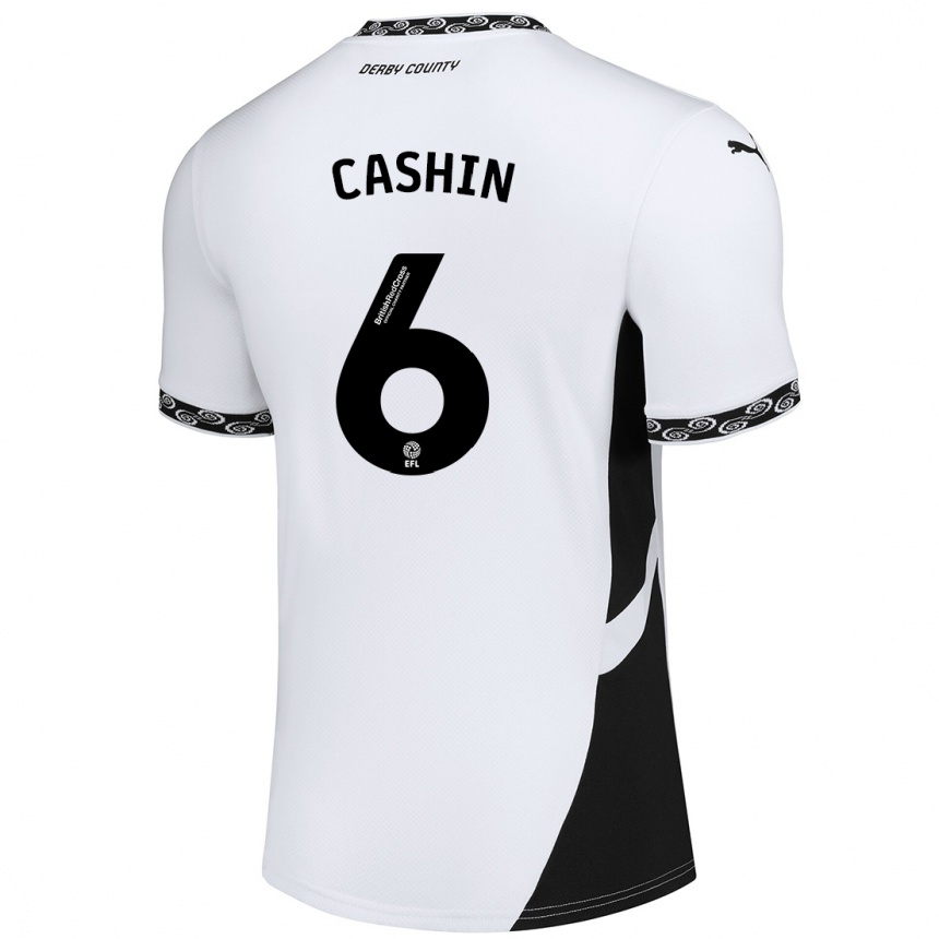 Niño Fútbol Camiseta Eiran Cashin #6 Blanco Negro 1ª Equipación 2024/25 Argentina