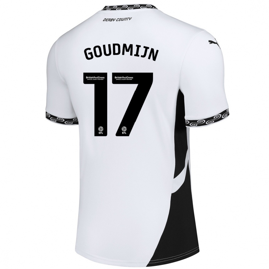 Niño Fútbol Camiseta Kenzo Goudmijn #17 Blanco Negro 1ª Equipación 2024/25 Argentina