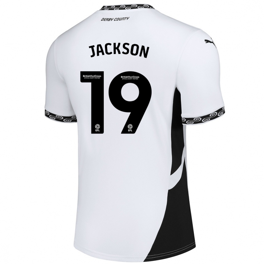 Niño Fútbol Camiseta Kayden Jackson #19 Blanco Negro 1ª Equipación 2024/25 Argentina