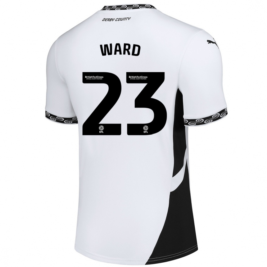 Niño Fútbol Camiseta Joe Ward #23 Blanco Negro 1ª Equipación 2024/25 Argentina