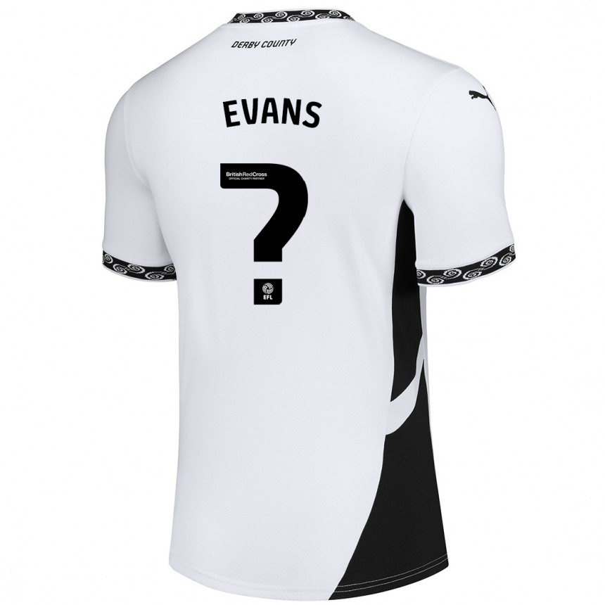 Niño Fútbol Camiseta Harry Evans #0 Blanco Negro 1ª Equipación 2024/25 Argentina