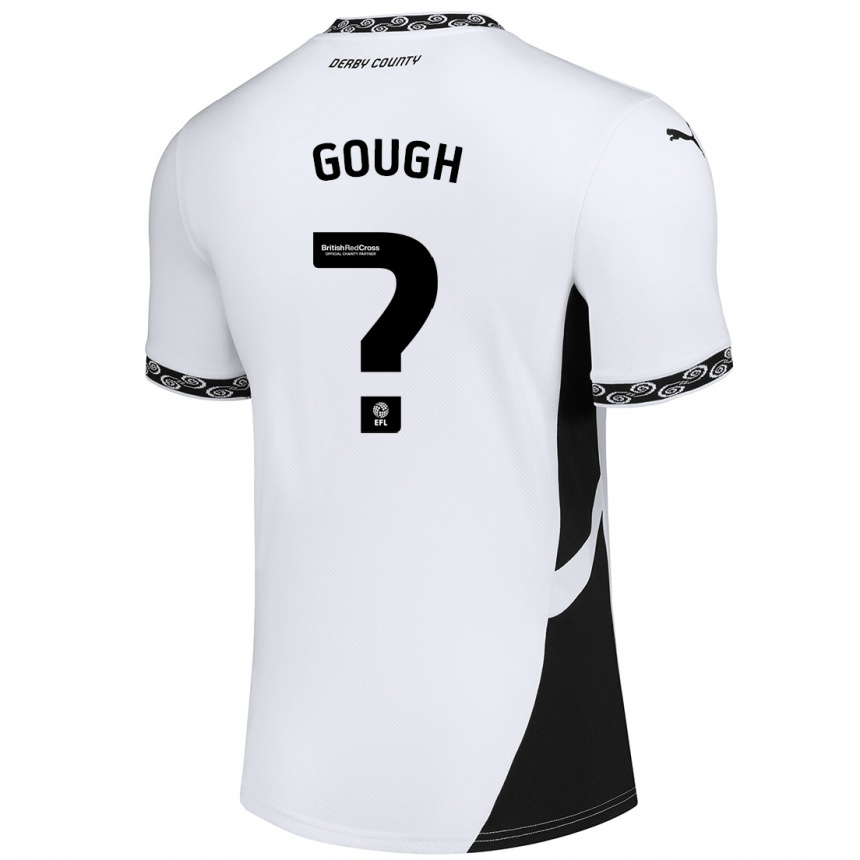 Niño Fútbol Camiseta Billy Gough #0 Blanco Negro 1ª Equipación 2024/25 Argentina