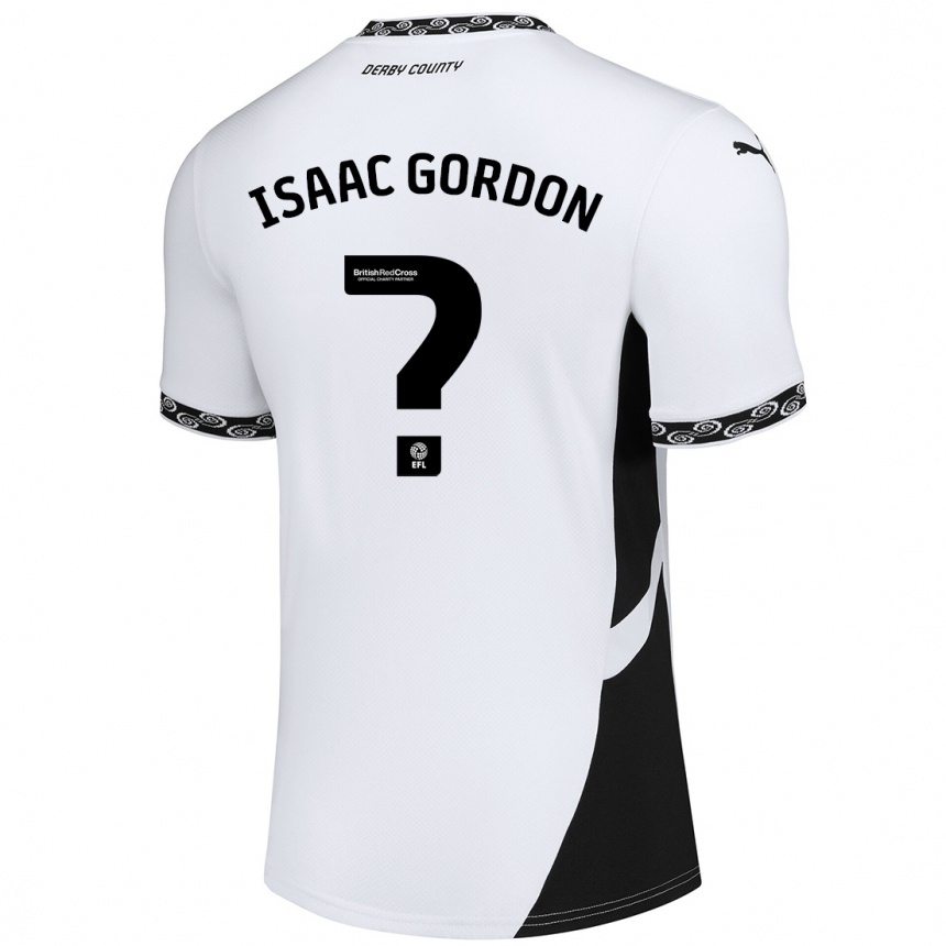 Niño Fútbol Camiseta Isaac Gordon #0 Blanco Negro 1ª Equipación 2024/25 Argentina