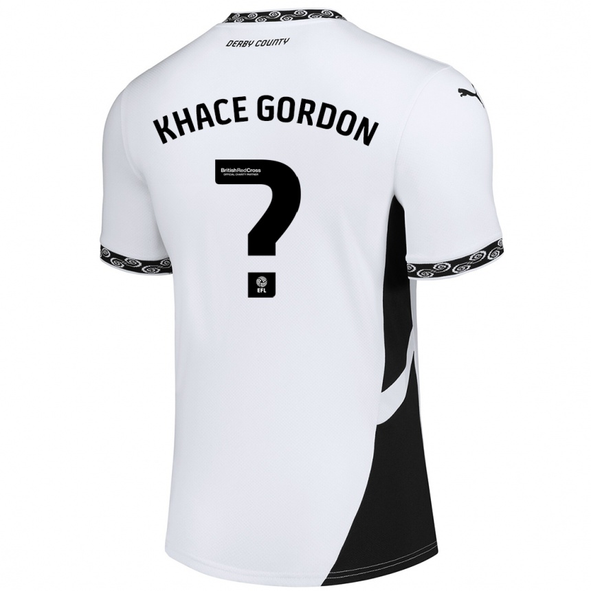 Niño Fútbol Camiseta Khace Gordon #0 Blanco Negro 1ª Equipación 2024/25 Argentina