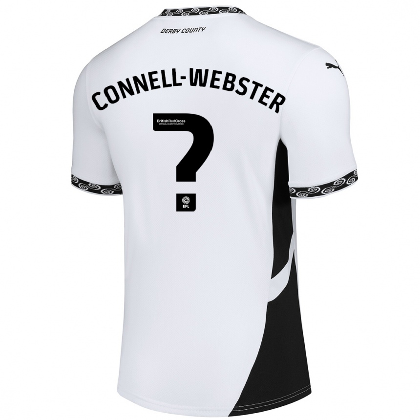 Niño Fútbol Camiseta Braidy Connell-Webster #0 Blanco Negro 1ª Equipación 2024/25 Argentina