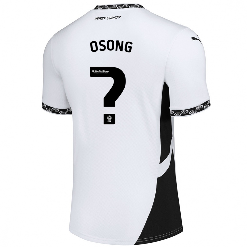 Niño Fútbol Camiseta Johnson Osong #0 Blanco Negro 1ª Equipación 2024/25 Argentina