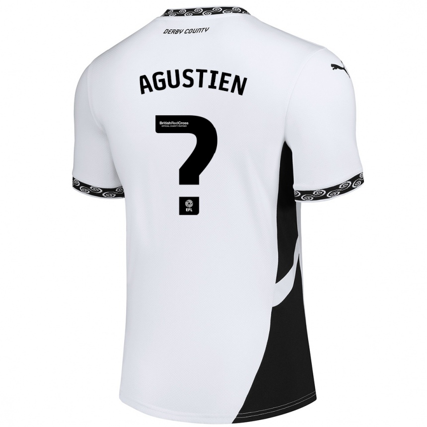 Niño Fútbol Camiseta Demiane Agustien #0 Blanco Negro 1ª Equipación 2024/25 Argentina