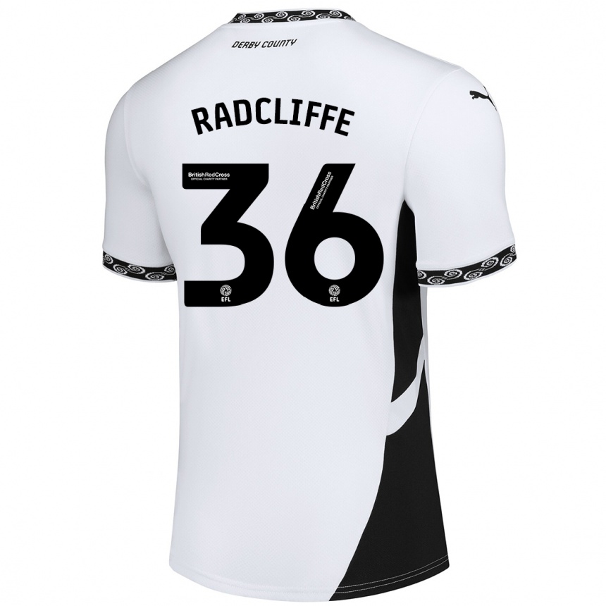 Niño Fútbol Camiseta Ben Radcliffe #36 Blanco Negro 1ª Equipación 2024/25 Argentina