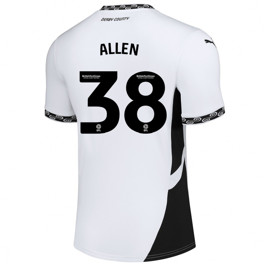 Niño Fútbol Camiseta Cruz Allen #38 Blanco Negro 1ª Equipación 2024/25 Argentina