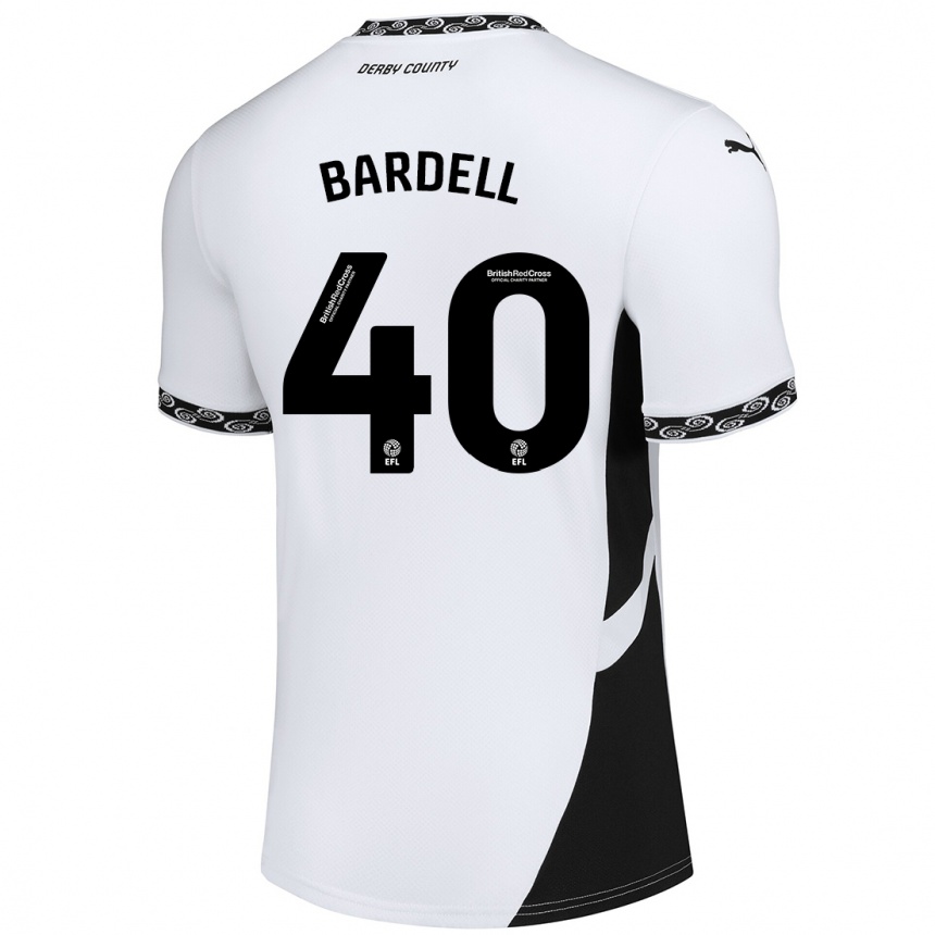 Niño Fútbol Camiseta Max Bardell #40 Blanco Negro 1ª Equipación 2024/25 Argentina