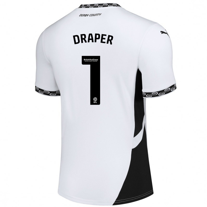 Niño Fútbol Camiseta Anna Draper #1 Blanco Negro 1ª Equipación 2024/25 Argentina