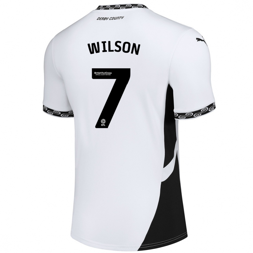 Niño Fútbol Camiseta Emelia Wilson #7 Blanco Negro 1ª Equipación 2024/25 Argentina