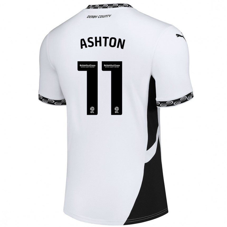 Niño Fútbol Camiseta Eleanor Ashton #11 Blanco Negro 1ª Equipación 2024/25 Argentina