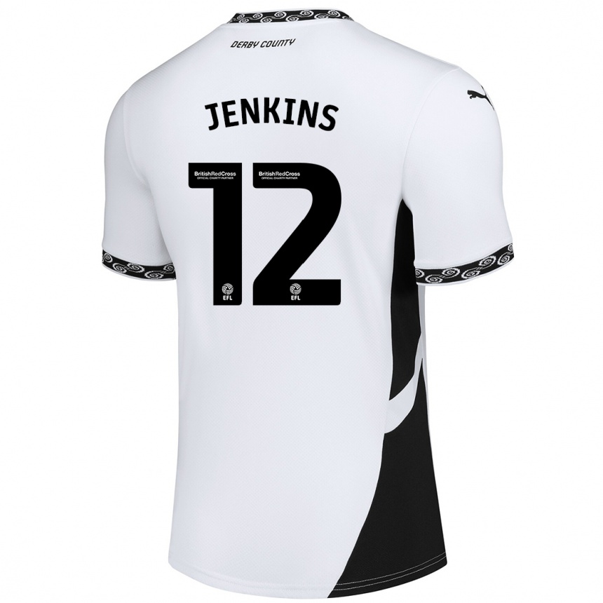 Niño Fútbol Camiseta Camille Jenkins #12 Blanco Negro 1ª Equipación 2024/25 Argentina