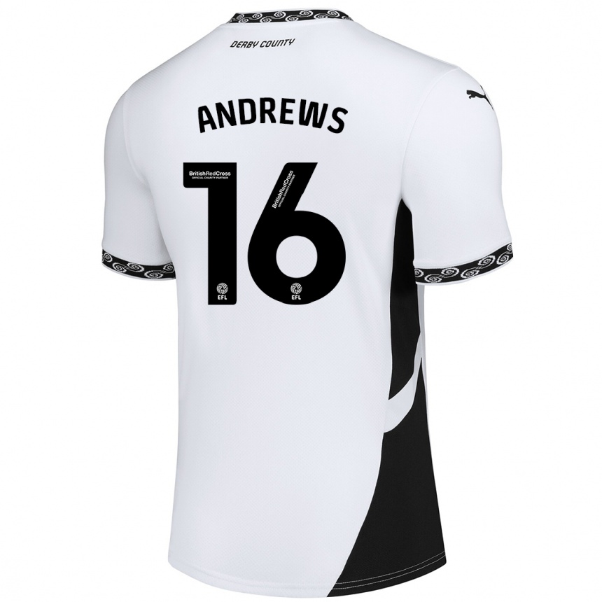 Niño Fútbol Camiseta Marli Rhodes-Andrews #16 Blanco Negro 1ª Equipación 2024/25 Argentina