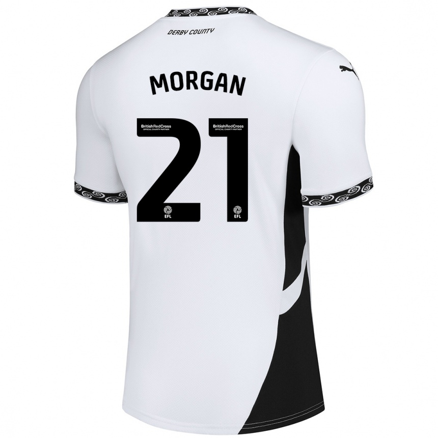 Niño Fútbol Camiseta Sarah Morgan #21 Blanco Negro 1ª Equipación 2024/25 Argentina