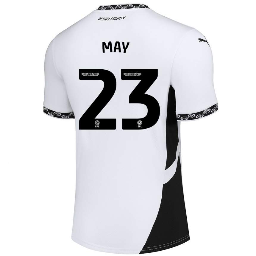 Niño Fútbol Camiseta Rebecca May #23 Blanco Negro 1ª Equipación 2024/25 Argentina