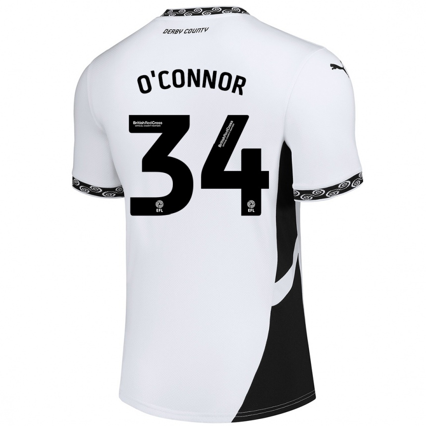 Niño Fútbol Camiseta Dolcie O'connor #34 Blanco Negro 1ª Equipación 2024/25 Argentina