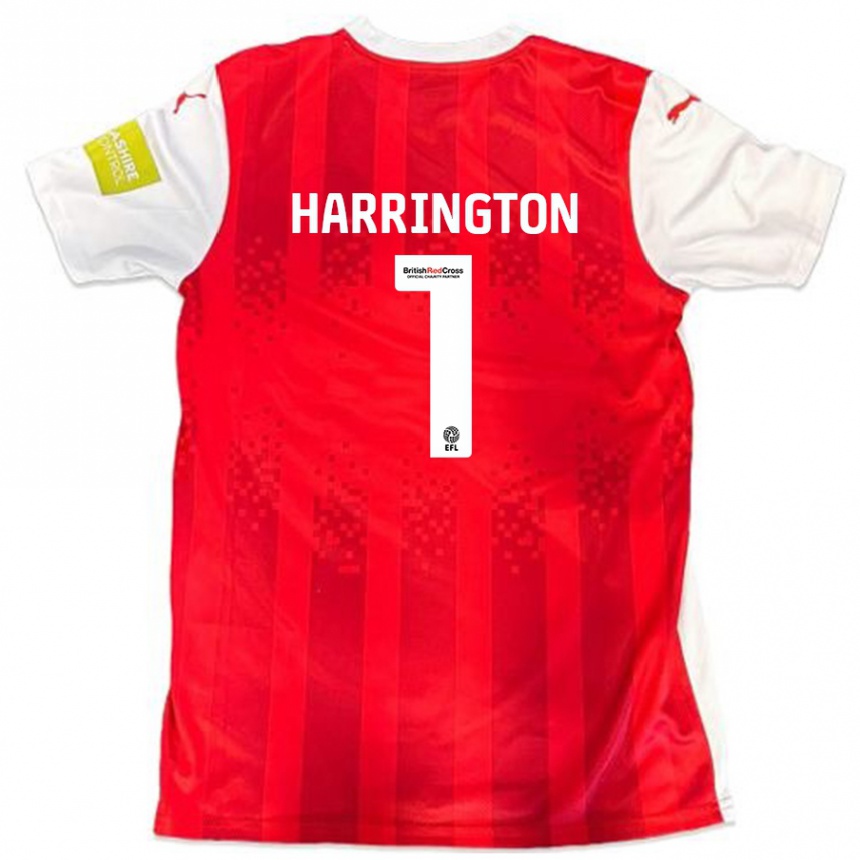 Niño Fútbol Camiseta David Harrington #1 Rojo Blanco 1ª Equipación 2024/25 Argentina