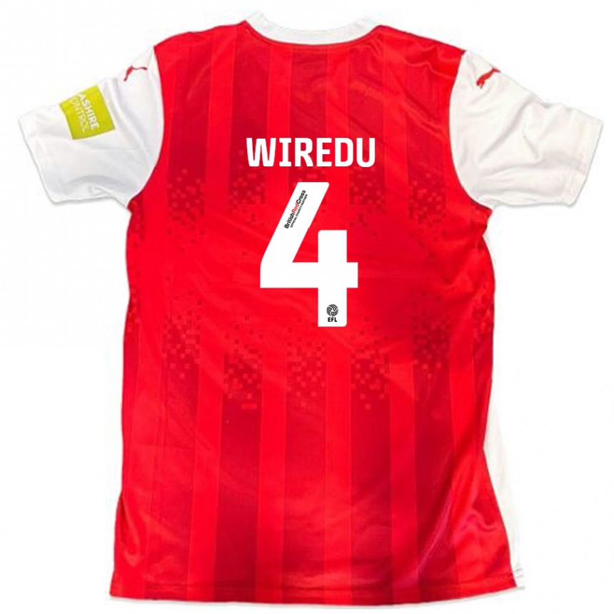 Niño Fútbol Camiseta Brendan Wiredu #4 Rojo Blanco 1ª Equipación 2024/25 Argentina