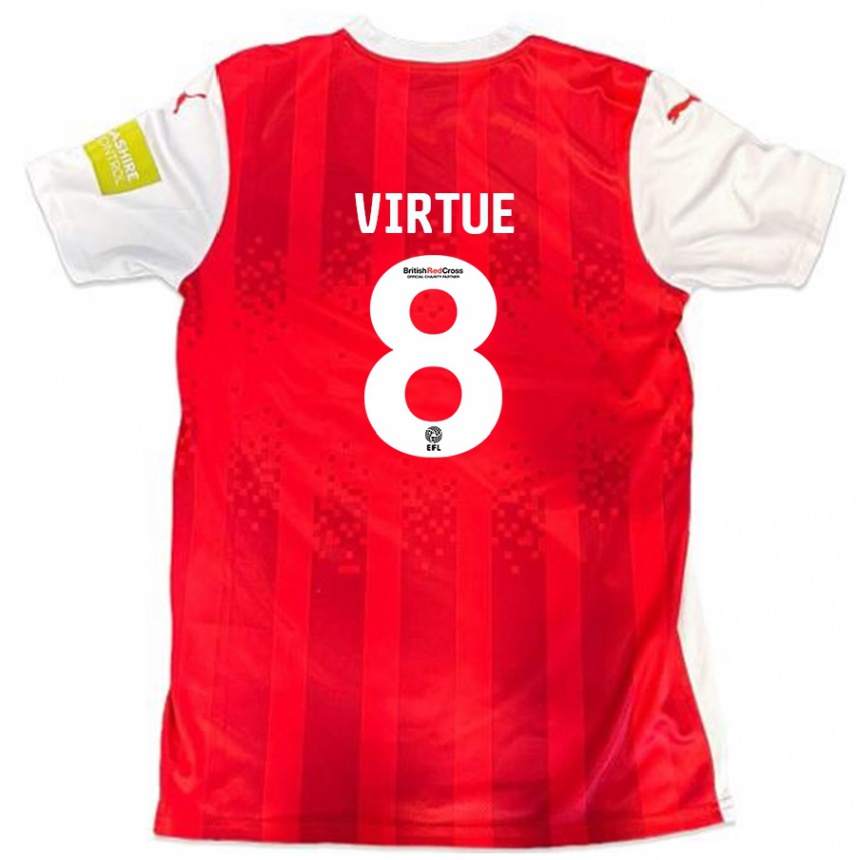 Niño Fútbol Camiseta Matty Virtue #8 Rojo Blanco 1ª Equipación 2024/25 Argentina