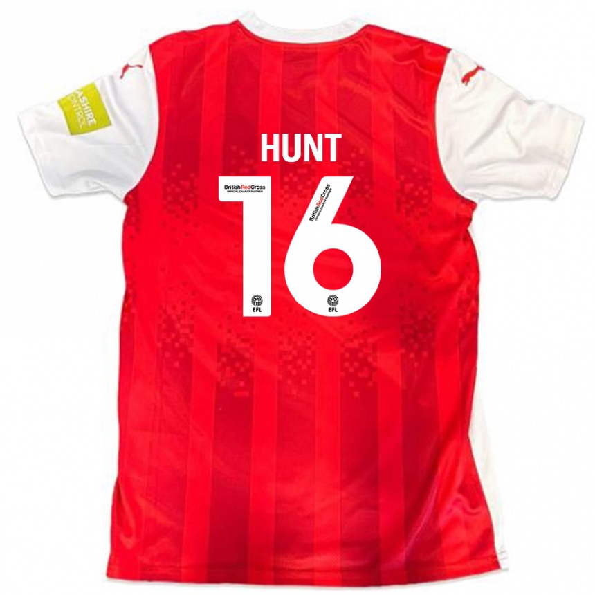 Niño Fútbol Camiseta Mackenzie Hunt #16 Rojo Blanco 1ª Equipación 2024/25 Argentina