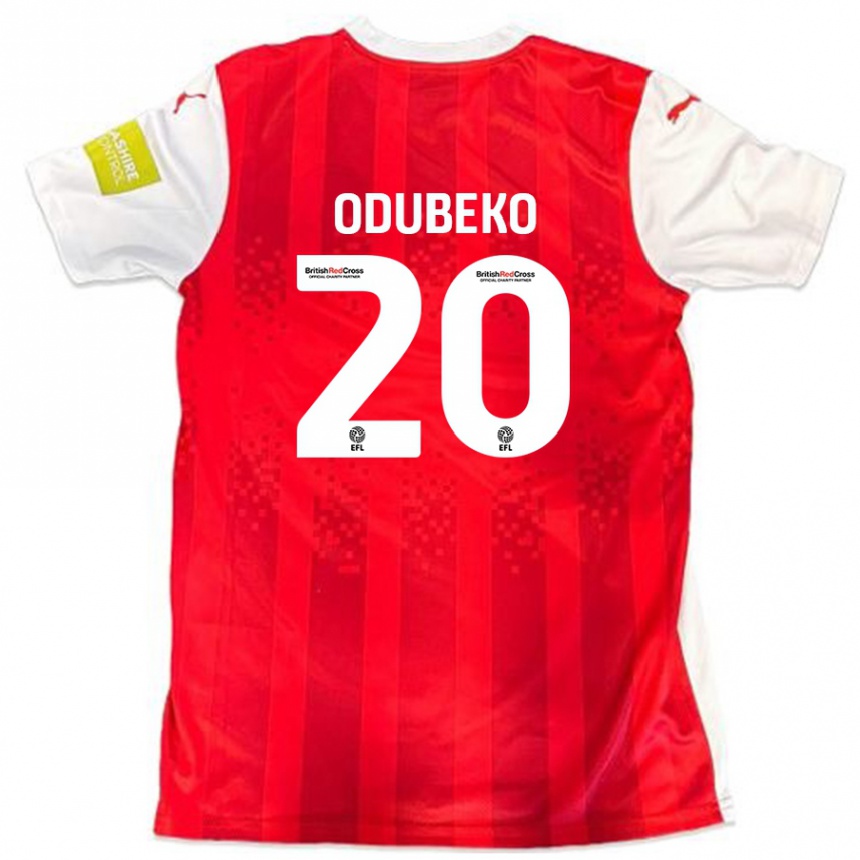 Niño Fútbol Camiseta Mipo Odubeko #20 Rojo Blanco 1ª Equipación 2024/25 Argentina