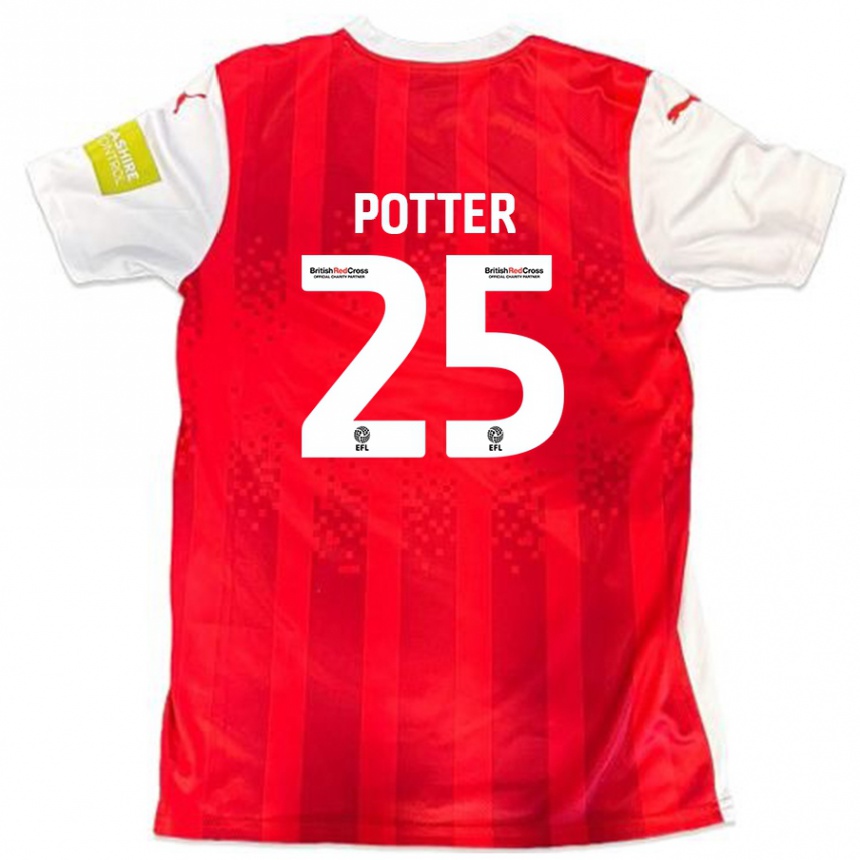 Niño Fútbol Camiseta Finley Potter #25 Rojo Blanco 1ª Equipación 2024/25 Argentina