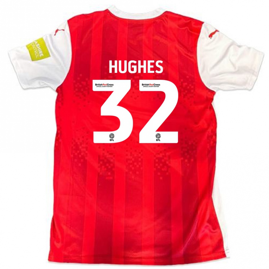 Niño Fútbol Camiseta Kayden Hughes #32 Rojo Blanco 1ª Equipación 2024/25 Argentina