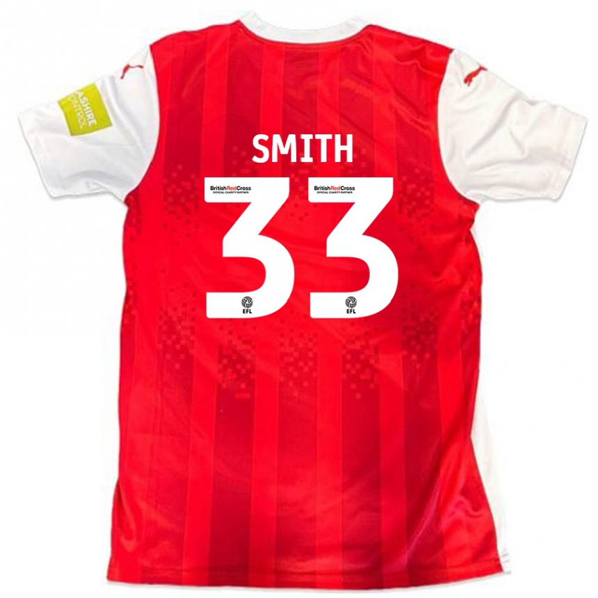 Niño Fútbol Camiseta Pele Smith #33 Rojo Blanco 1ª Equipación 2024/25 Argentina