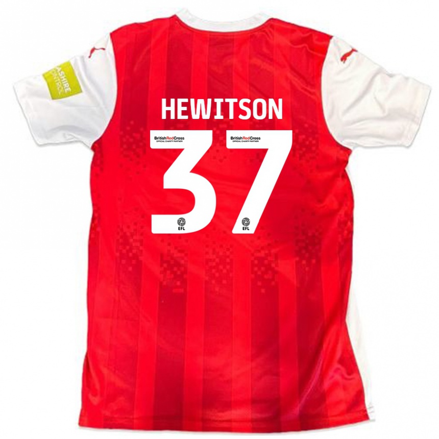 Niño Fútbol Camiseta Luke Hewitson #37 Rojo Blanco 1ª Equipación 2024/25 Argentina