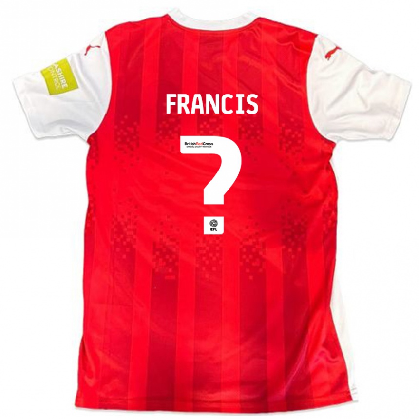 Niño Fútbol Camiseta Dannen Francis #0 Rojo Blanco 1ª Equipación 2024/25 Argentina