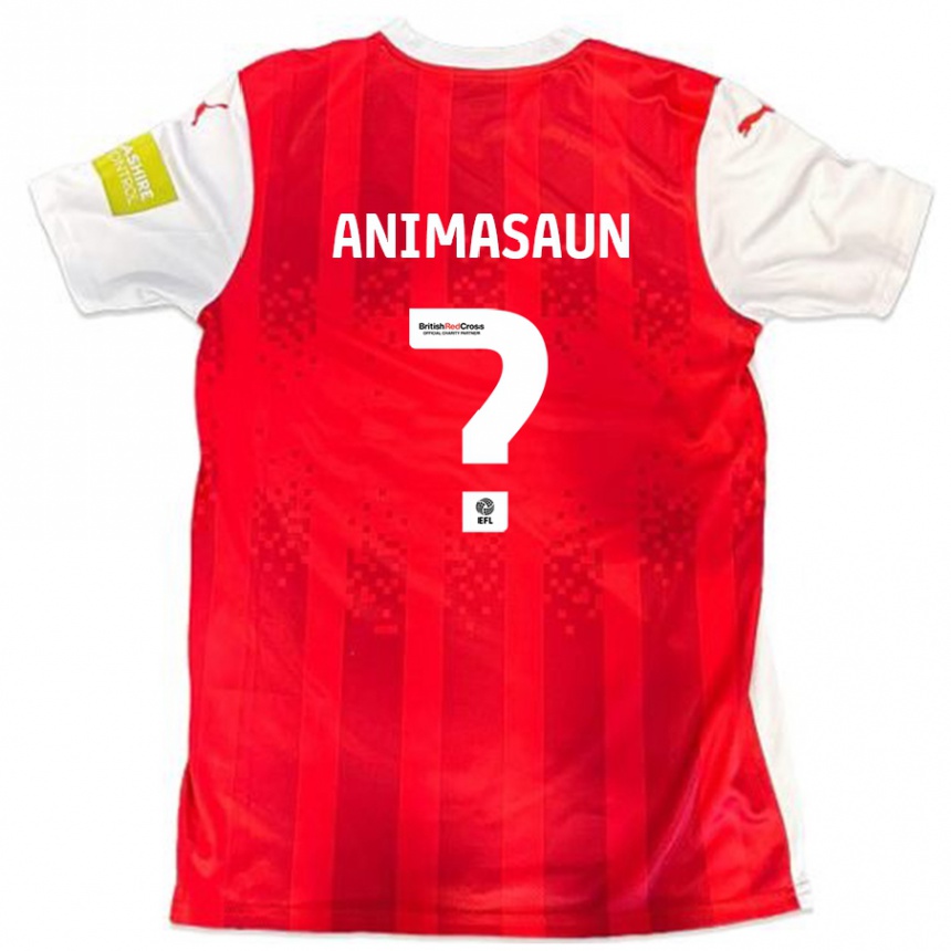 Niño Fútbol Camiseta David Animasaun #0 Rojo Blanco 1ª Equipación 2024/25 Argentina