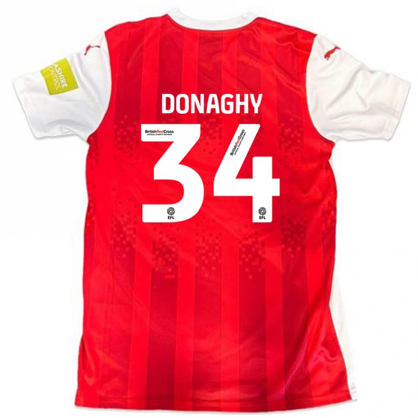 Niño Fútbol Camiseta Tom Donaghy #34 Rojo Blanco 1ª Equipación 2024/25 Argentina