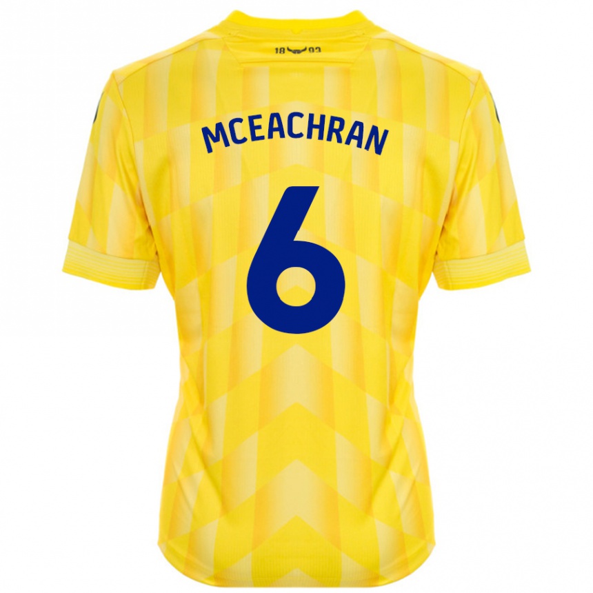 Niño Fútbol Camiseta Josh Mceachran #6 Amarillo 1ª Equipación 2024/25 Argentina