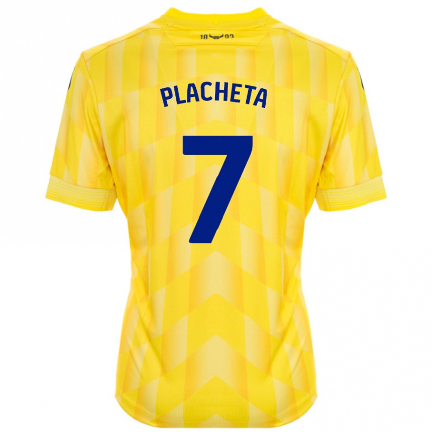 Niño Fútbol Camiseta Przemyslaw Placheta #7 Amarillo 1ª Equipación 2024/25 Argentina