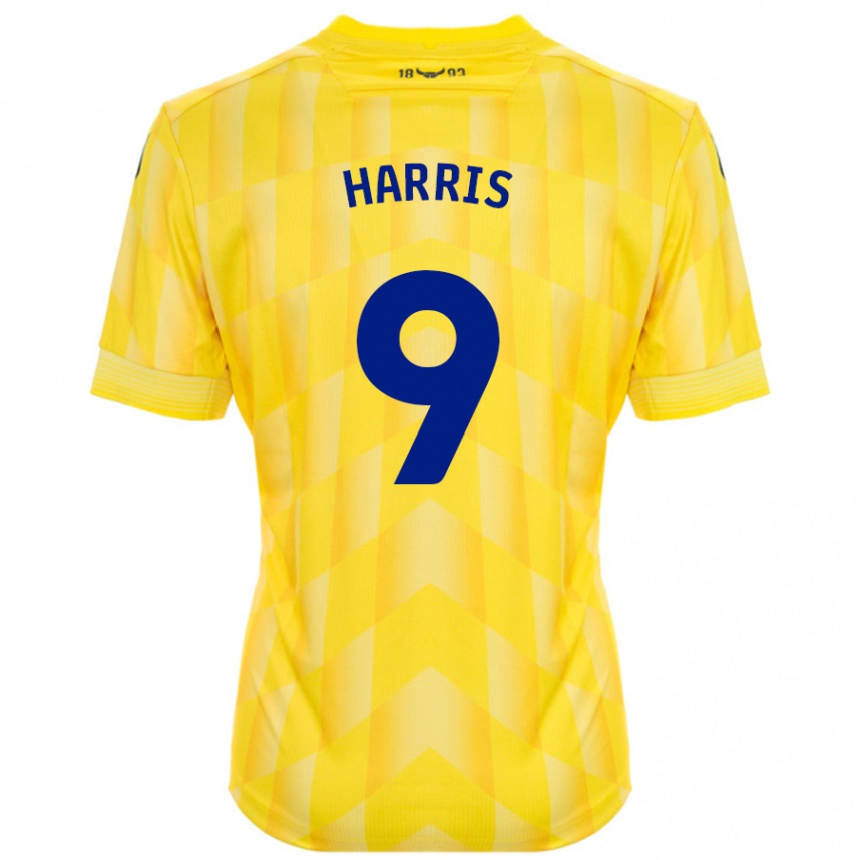 Niño Fútbol Camiseta Mark Harris #9 Amarillo 1ª Equipación 2024/25 Argentina