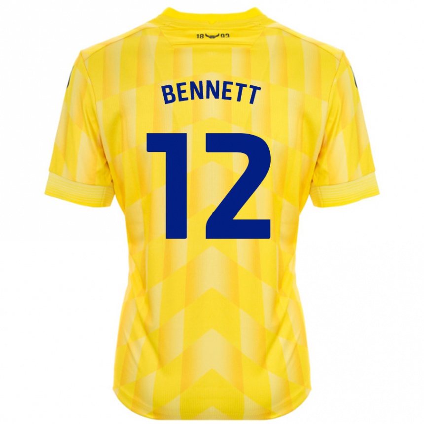 Niño Fútbol Camiseta Joe Bennett #12 Amarillo 1ª Equipación 2024/25 Argentina