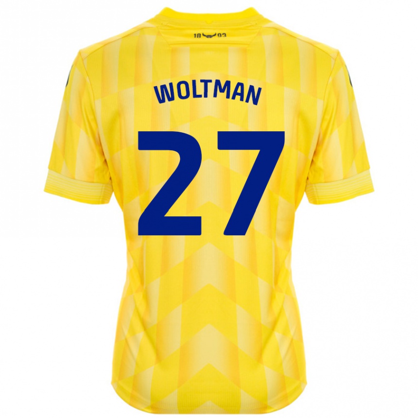 Niño Fútbol Camiseta Max Woltman #27 Amarillo 1ª Equipación 2024/25 Argentina