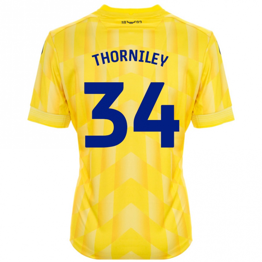 Niño Fútbol Camiseta Jordan Thorniley #34 Amarillo 1ª Equipación 2024/25 Argentina