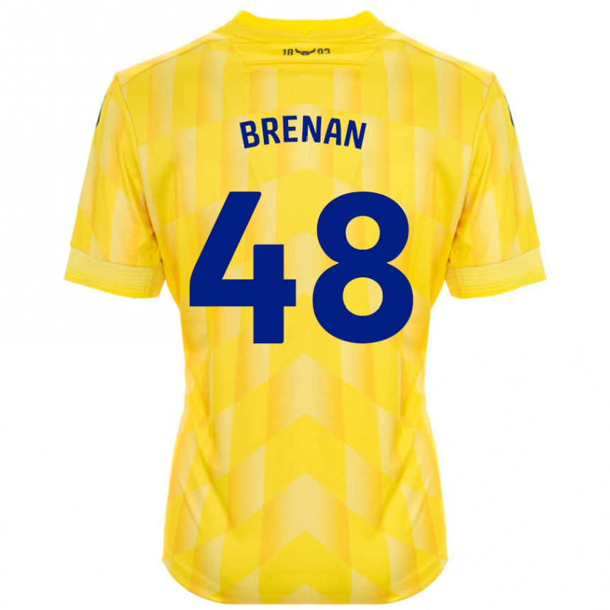 Niño Fútbol Camiseta Tobias Brenan #48 Amarillo 1ª Equipación 2024/25 Argentina