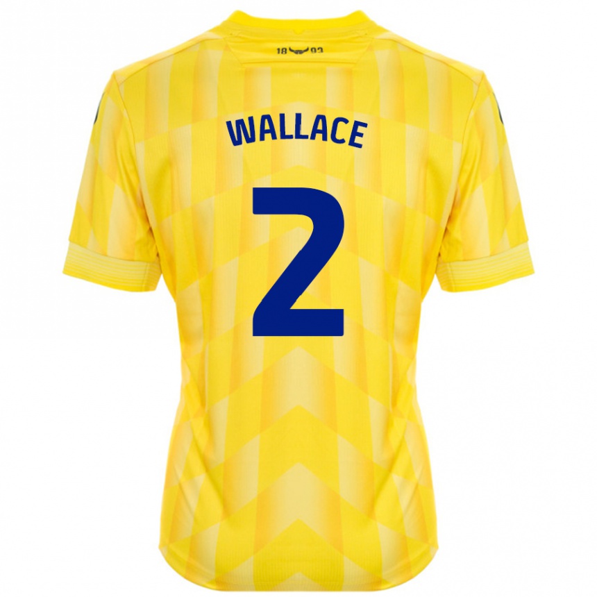 Niño Fútbol Camiseta Emily Wallace #2 Amarillo 1ª Equipación 2024/25 Argentina