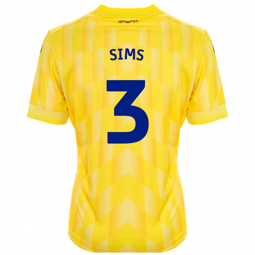 Niño Fútbol Camiseta Gemma Sims #3 Amarillo 1ª Equipación 2024/25 Argentina