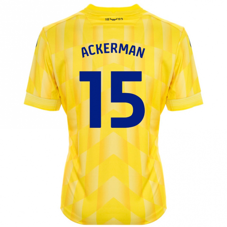 Niño Fútbol Camiseta Daisy Ackerman #15 Amarillo 1ª Equipación 2024/25 Argentina