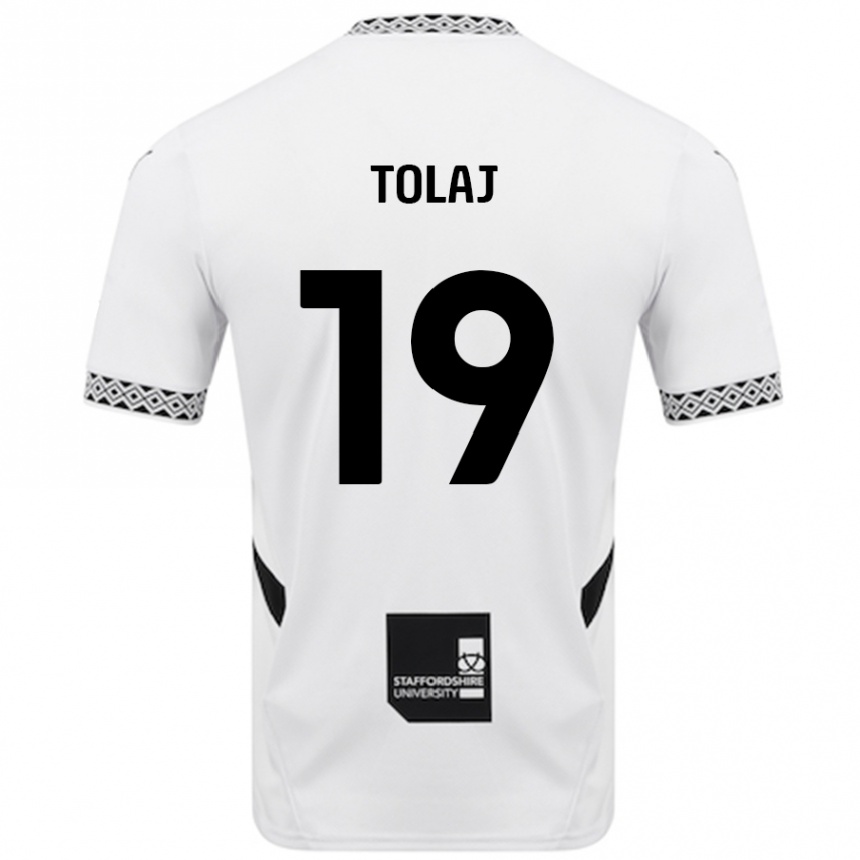 Niño Fútbol Camiseta Lorent Tolaj #19 Blanco 1ª Equipación 2024/25 Argentina